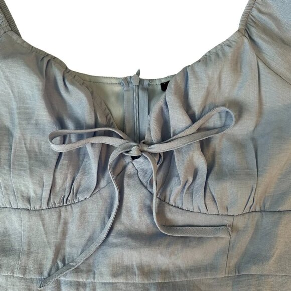 Baby Blue A-line Milkmaid Dress - Picture 2 of 8